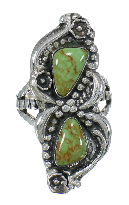 Authentic Sterling Silver And Turquoise Southwestern Ring Size 5-3/4 RX62822